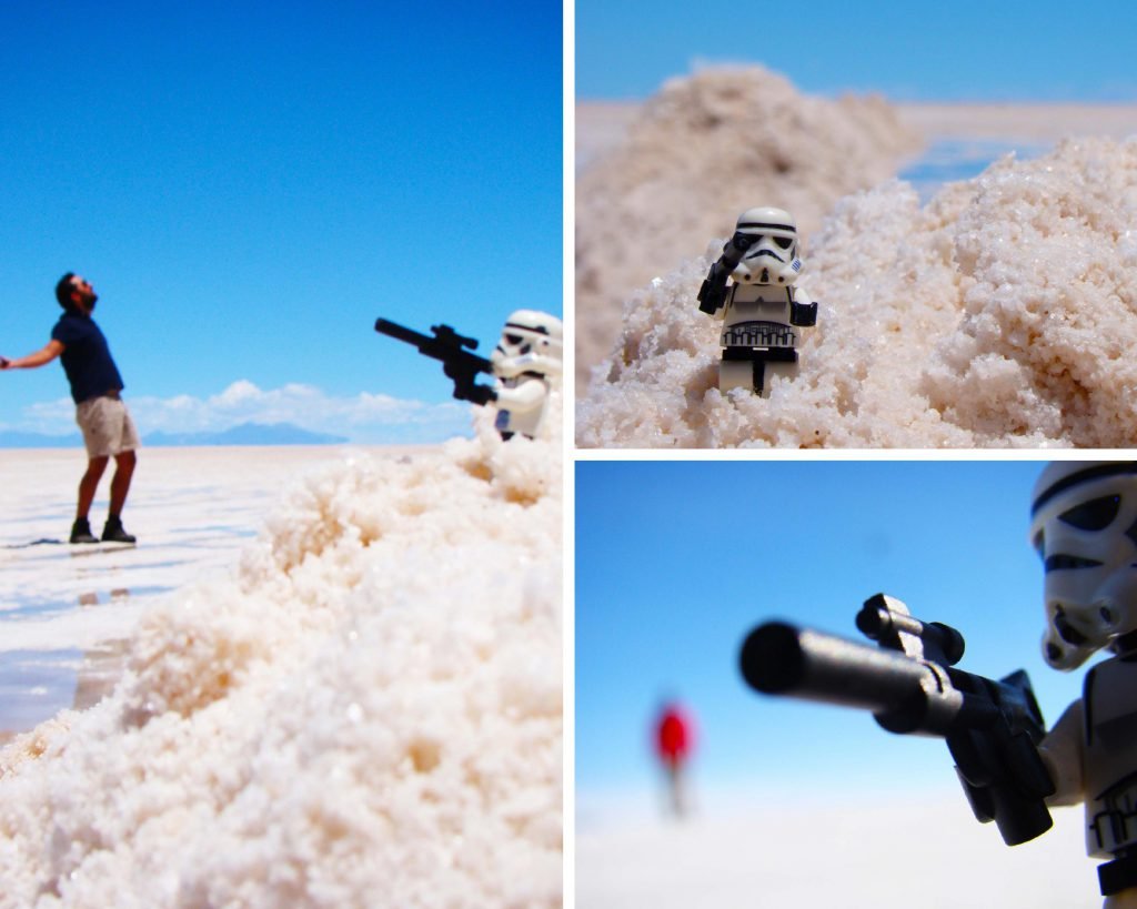 Storm trooper LEGO en el salar de Uyuni Storm trooper LEGO en el salar de Uyuni